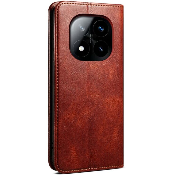 Защитный чехол UniCase Leather Wallet для Xiaomi Redmi Note 14 Pro Plus - Brown: фото 3 из 7