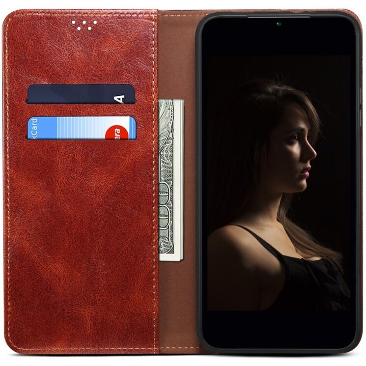 Защитный чехол UniCase Leather Wallet для Xiaomi Redmi Note 14 Pro Plus - Brown: фото 6 из 7