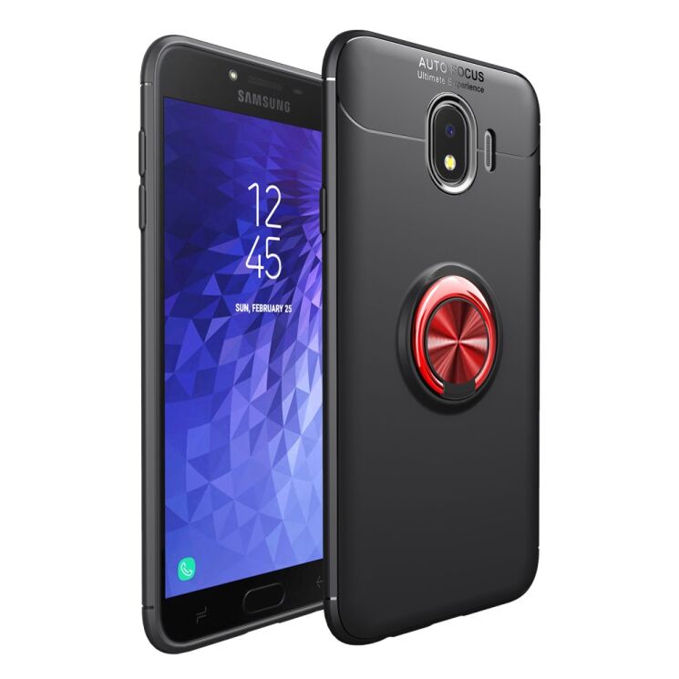 Защитный чехол UniCase Magnetic Ring для Samsung Galaxy J4 2018 (J400) - Black / Red: фото 1 из 12