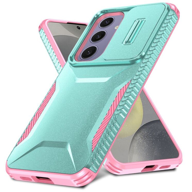 Защитный чехол UniCase Shuttle Guard для Samsung Galaxy S24 FE (S721) - Green / Pink: фото 2 из 7