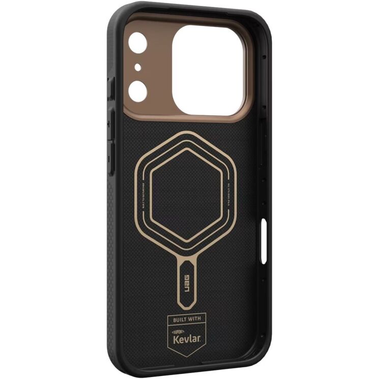 Защитный чехол URBAN ARMOR GEAR Fibr Armor MagSafe для iPhone 17 Pro - Kevlar Graphite / Bronze: фото 3 из 10