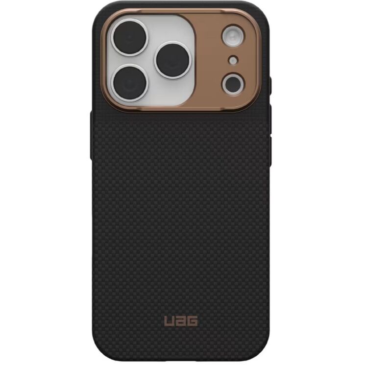 Защитный чехол URBAN ARMOR GEAR Fibr Armor MagSafe для iPhone 17 Pro - Kevlar Graphite / Bronze: фото 1 из 10