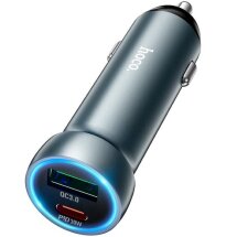 Автомобильное зарядное устройство Hoco Z54A 48W (USB + Type-C) - Metal Grey: фото 1 из 6