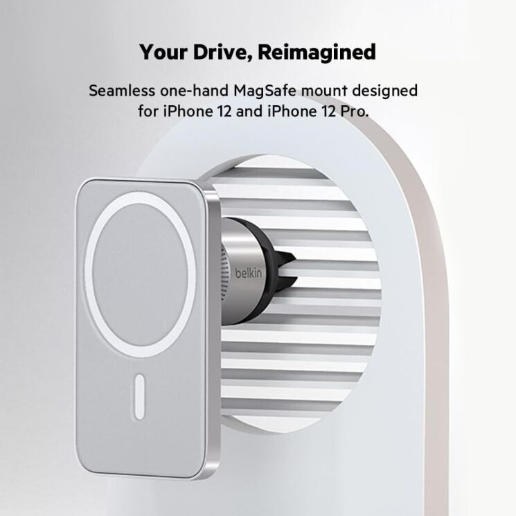 Автомобильный держатель Belkin Car Vent Mount PRO MagSafe (WIC002btGR) - Grey: фото 11 из 16