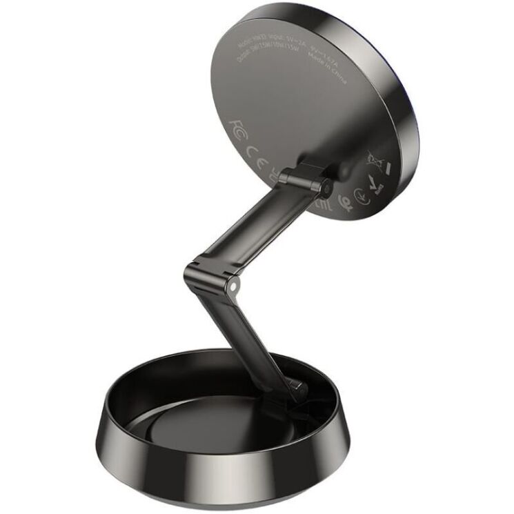Автомобильный держатель с функцией беспроводной зарядки Hoco HW33 (15W) - Metal Grey: фото 5 из 9