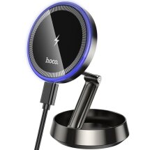 Автомобильный держатель с функцией беспроводной зарядки Hoco HW33 (15W) - Metal Grey: фото 1 из 9