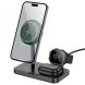 Беспроводное зарядное устройство Hoco CQ12 3 in 1 - Black (958267B). Фото 1 из 6