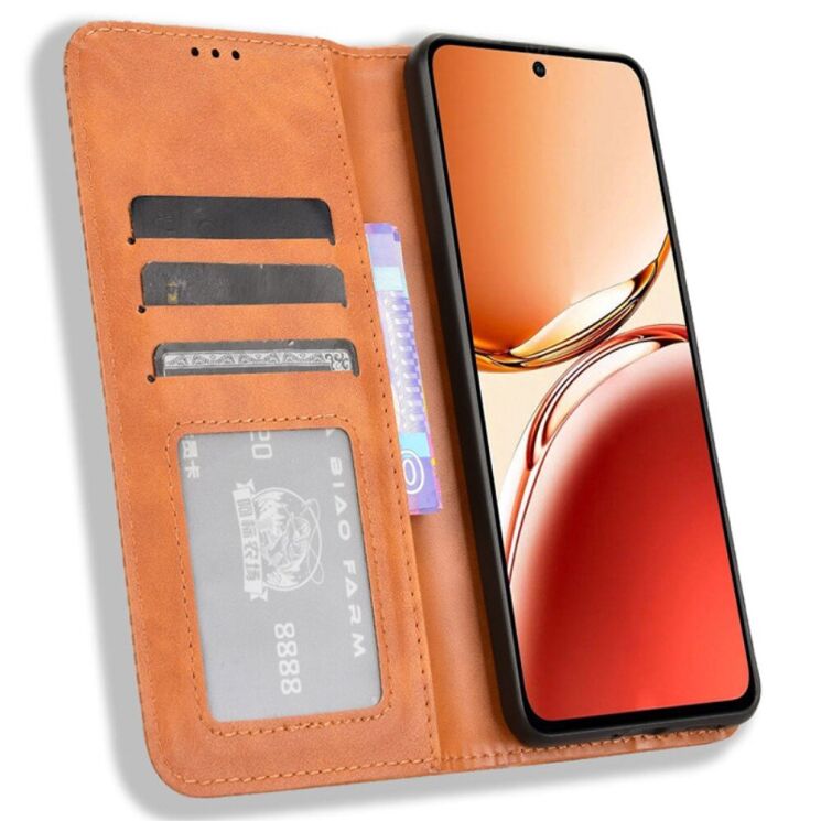 Чохол Deexe Retro Style для OPPO Reno 12 F/FS - Brown: фото 2 з 7