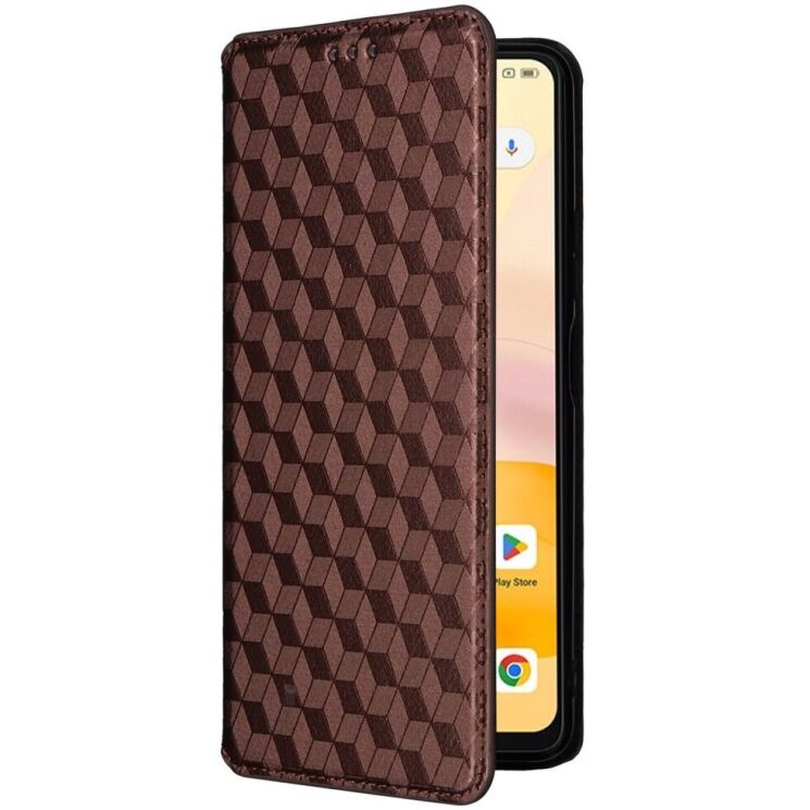 Чехол Deexe Rhombus Book для Blackview Shark 8 / Oscal Tiger 12 - Brown: фото 5 из 6