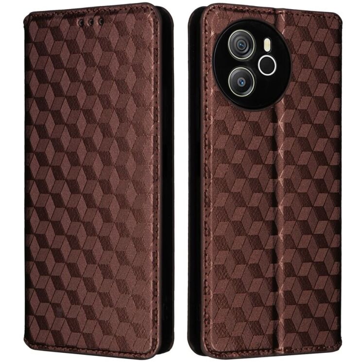 Чехол Deexe Rhombus Book для Blackview Shark 8 / Oscal Tiger 12 - Brown: фото 1 из 6