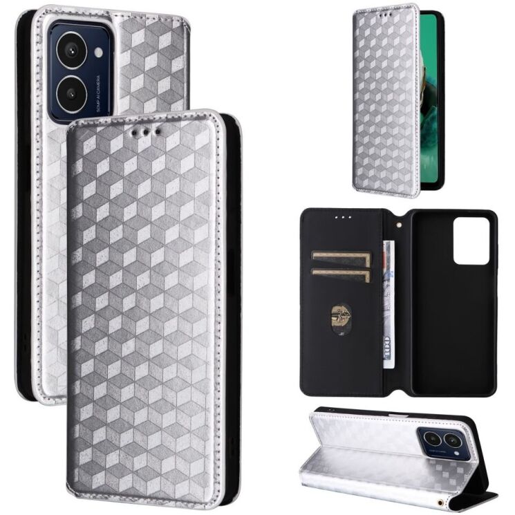 Чехол Deexe Rhombus Book для HMD Pulse / Pulse Pro / Pulse Plus - Silver: фото 5 из 9