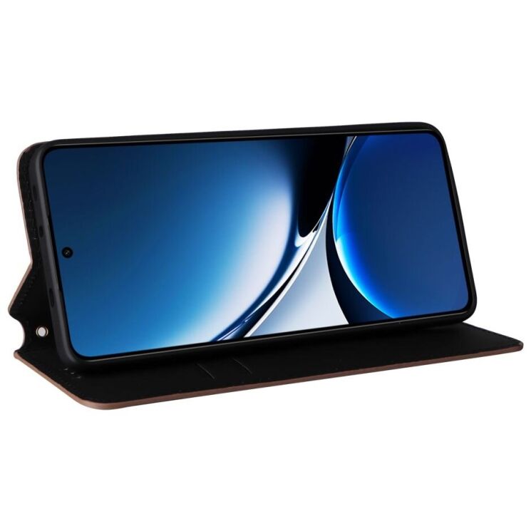 Чохол Deexe Rhombus Book для Xiaomi Poco X7 Pro - Brown: фото 3 з 6
