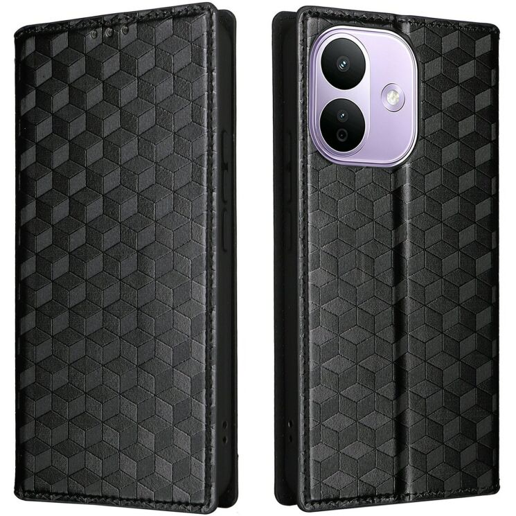 Чохол Deexe Rhombus Book для Xiaomi Redmi Note 17 Pro - Black: фото 1 з 7