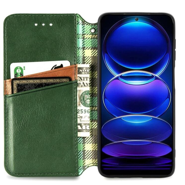 Чехол Deexe Rhombus Wallet для HMD Skyline - Green: фото 2 из 9