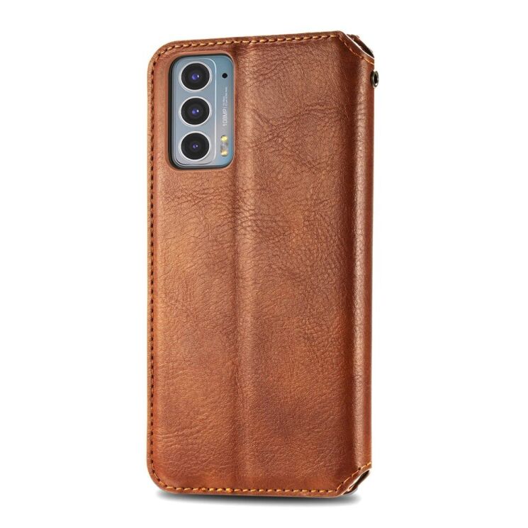 Чехол Deexe Rhombus Wallet для Motorola Edge 20 - Brown: фото 4 из 10