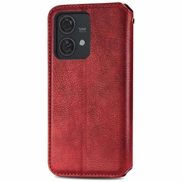 Чехол Deexe Rhombus Wallet для Motorola Edge 40 Neo - Red: фото 5 из 6