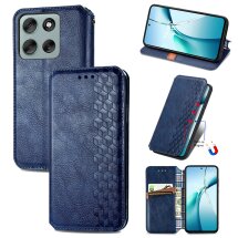 Чехол Deexe Rhombus Wallet для Motorola Moto G56 - Blue: фото 1 из 15