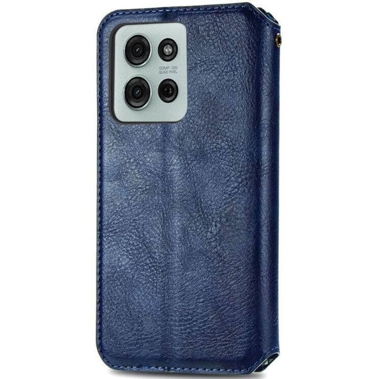 Чехол Deexe Rhombus Wallet для Motorola Moto G75 - Blue: фото 5 из 6
