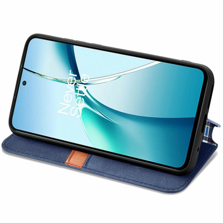 Чехол Deexe Rhombus Wallet для Motorola Moto G86 Power - Blue: фото 3 из 6