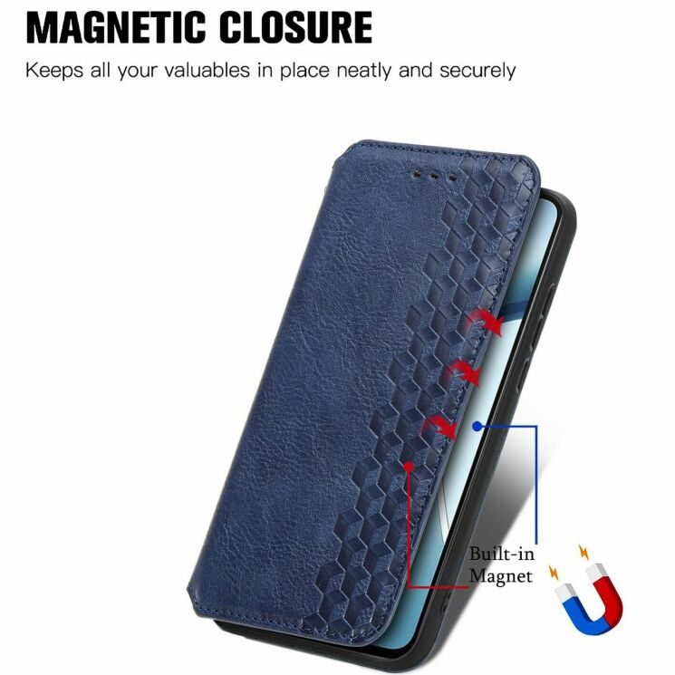 Чохол Deexe Rhombus Wallet для Motorola Moto G86 Power - Black: фото 6 з 6