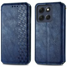 Чехол Deexe Rhombus Wallet для Motorola Moto G86 Power - Blue: фото 1 из 6