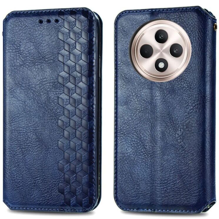 Чехол Deexe Rhombus Wallet для TECNO Spark 30C - Blue: фото 1 из 6