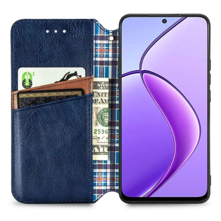 Чехол Deexe Rhombus Wallet для TECNO Spark 30C - Blue: фото 2 из 6