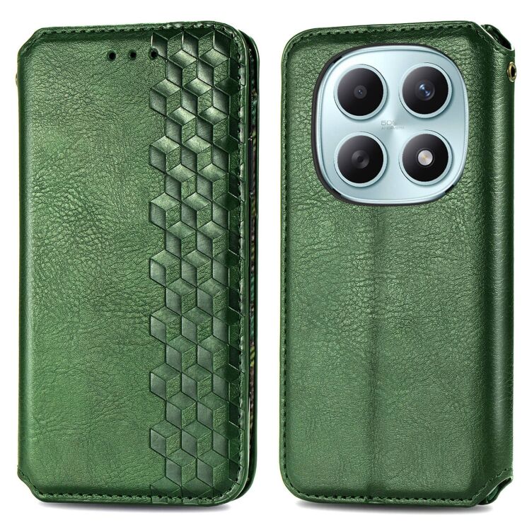 Чехол Deexe Rhombus Wallet для Xiaomi Redmi Note 15 (4G/5G) / Poco M8 5G - Green: фото 1 из 10