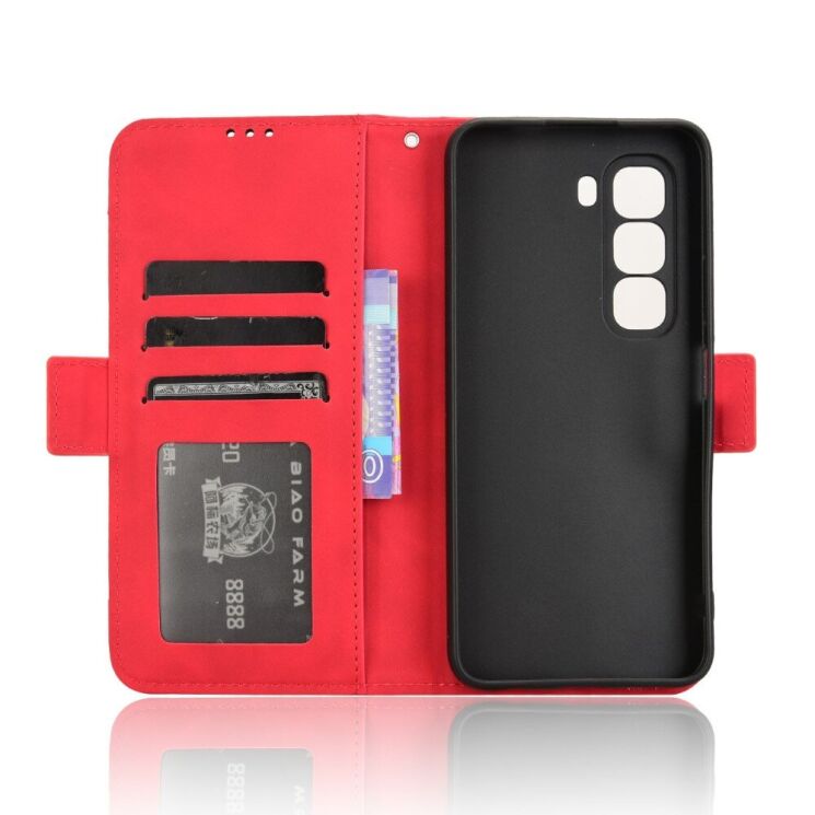 Чехол Deexe Wallet Stand для Infinix Hot 50 Pro Plus - Red: фото 5 из 7