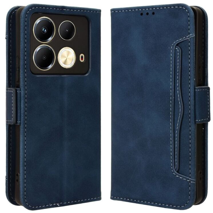 Чехол Deexe Wallet Stand для Infinix Note 40 - Blue: фото 1 из 7