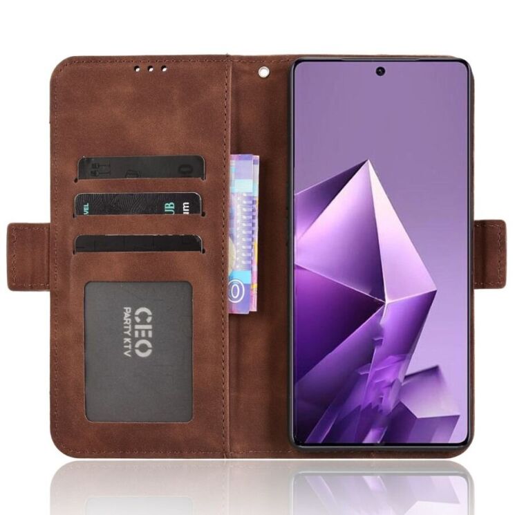 Чехол Deexe Wallet Stand для Infinix Note 50 Pro Plus - Brown: фото 7 из 15