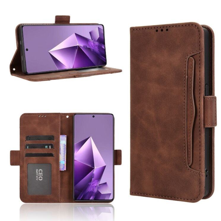 Чехол Deexe Wallet Stand для Infinix Note 50 Pro Plus - Brown: фото 2 из 15