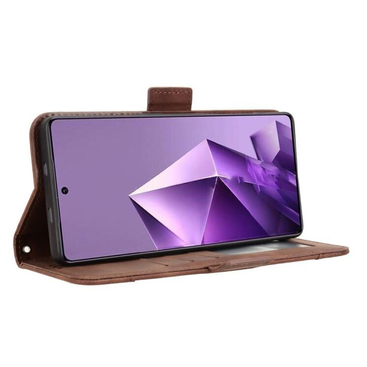 Чехол Deexe Wallet Stand для Infinix Note 50 Pro Plus - Brown: фото 8 из 15