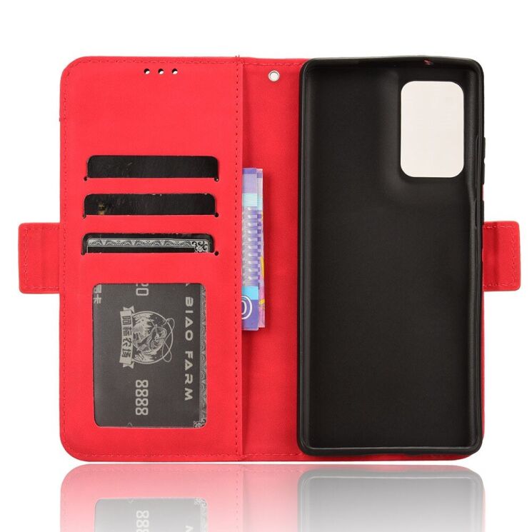 Чехол Deexe Wallet Stand для Motorola Edge 50 Fusion - Red: фото 5 из 7