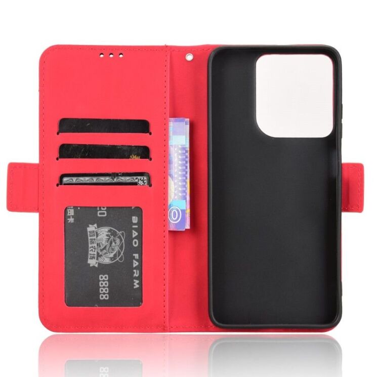Чехол Deexe Wallet Stand для Motorola Moto G15 / G15 Power - Red: фото 5 из 7