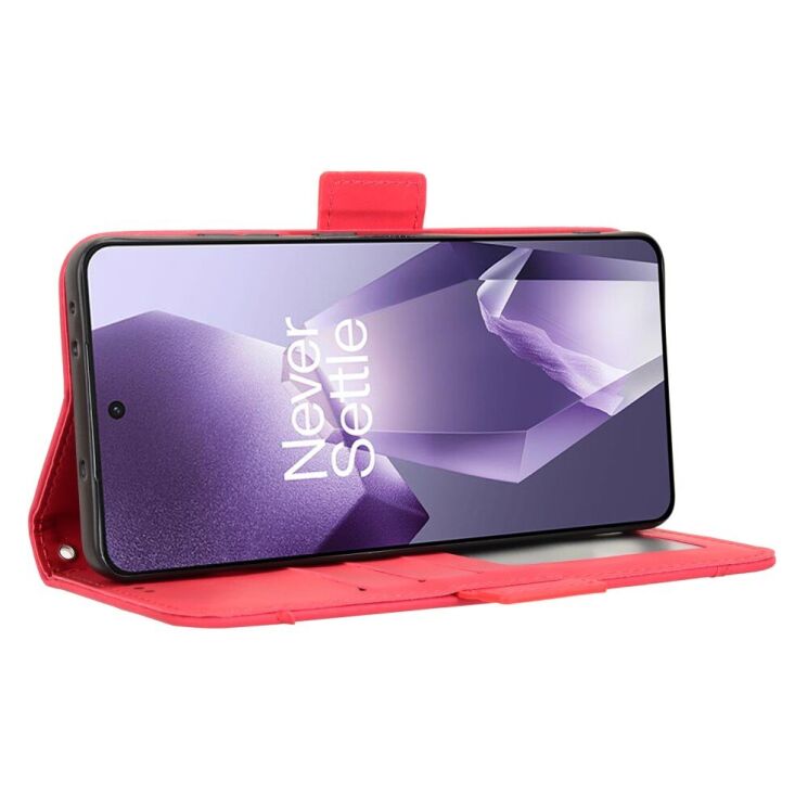 Чехол Deexe Wallet Stand для OnePlus 13R / Ace 5 / Ace 5 Pro - Red: фото 4 из 7