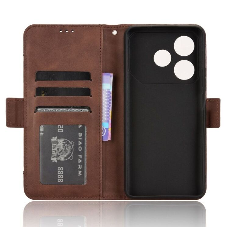 Чохол Deexe Wallet Stand для TECNO Pova 6 Neo - Brown: фото 5 з 7