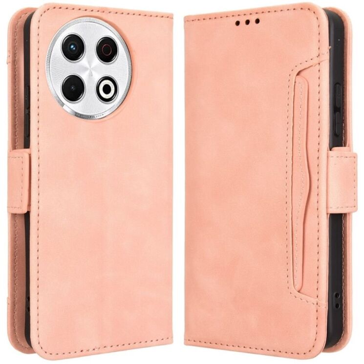 Чехол Deexe Wallet Stand для TECNO Spark 30 Pro - Pink: фото 1 из 8