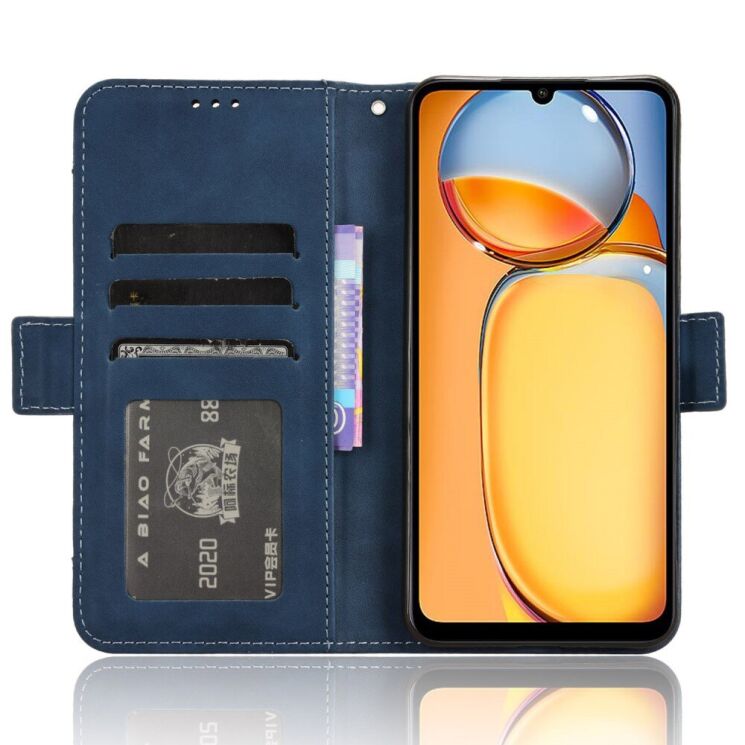 Чехол Deexe Wallet Stand для Xiaomi Redmi 13C / Poco C65 - Blue: фото 3 из 7