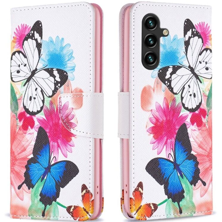 Чехол-книжка Deexe Color Wallet для Samsung Galaxy A05s (A057) - Two Butterflies: фото 1 из 8