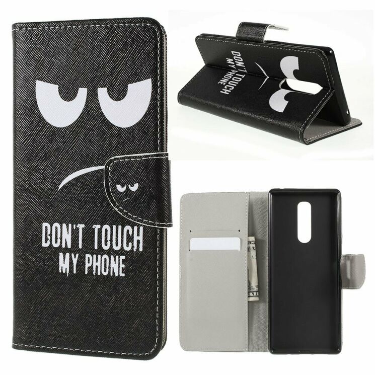 Чехол с рисунком Deexe Color Wallet для Sony Xperia 1 - Do Not Touch My Phone: фото 2 из 9