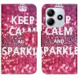 Чохол-книжка Deexe Color Wallet для Xiaomi Redmi Note 14 4G - Keep Calm and Sparkle (373466E)