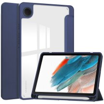 Чехол-книжка Deexe Crystal Back для Samsung Galaxy Tab A9 (X110/115) - Dark Blue: фото 1 из 8