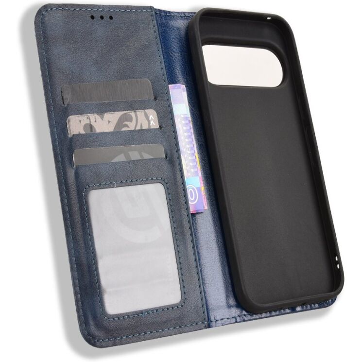 Чохол-книжка Deexe Retro Style для Google Pixel 11 Pro XL - Blue: фото 4 з 19