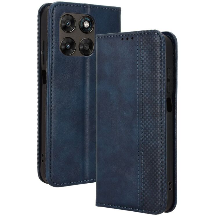 Чохол-книжка Deexe Retro Style для Motorola Moto G77 - Blue: фото 8 з 19