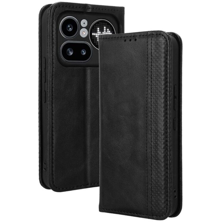 Чехол-книжка Deexe Retro Style для Nothing Phone (4a) Pro - Black (411405B) Чехол-книжка Deexe Retro Style для Nothing Phone (4a) Pro - Black: фото 1 из 19