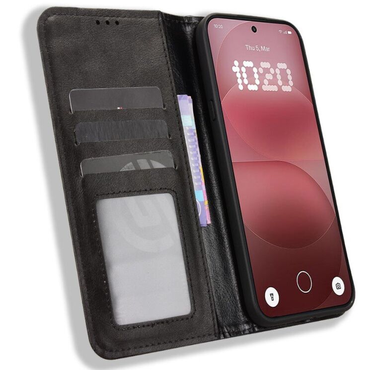 Чехол-книжка Deexe Retro Style для Nothing Phone (4a) Pro - Black (411405B) Чехол-книжка Deexe Retro Style для Nothing Phone (4a) Pro - Black: фото 6 из 19