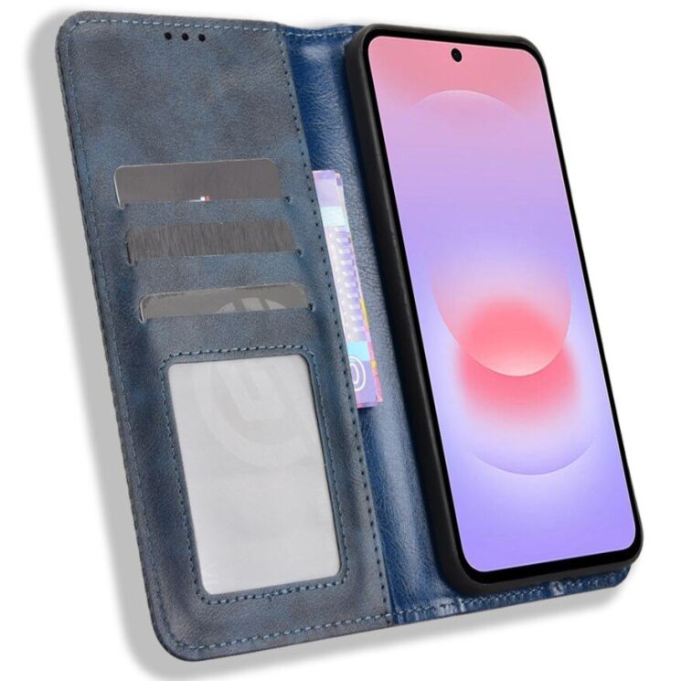 Чехол-книжка Deexe Retro Style для Samsung Galaxy A57 (A576) - Blue: фото 4 из 19