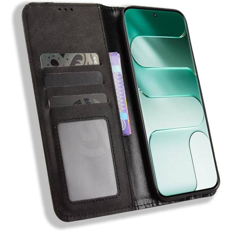 Чехол-книжка Deexe Retro Style для TECNO Camon Slim - Black (433002B) Чехол-книжка Deexe Retro Style для TECNO Camon Slim - Black: фото 4 из 17