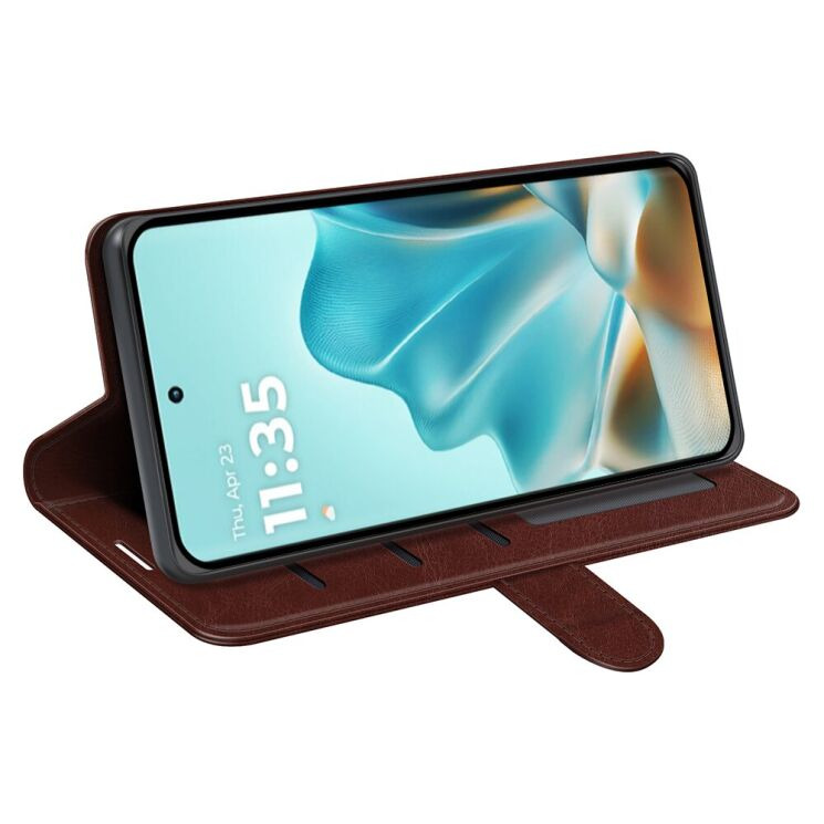 Чехол-книжка Deexe Wallet Style для Motorola Edge 60 / Edge 60 Fusion - Brown: фото 3 из 9